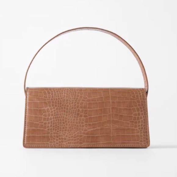 Zara Handbags - Zara Animal Embossed Baguette Ecru
